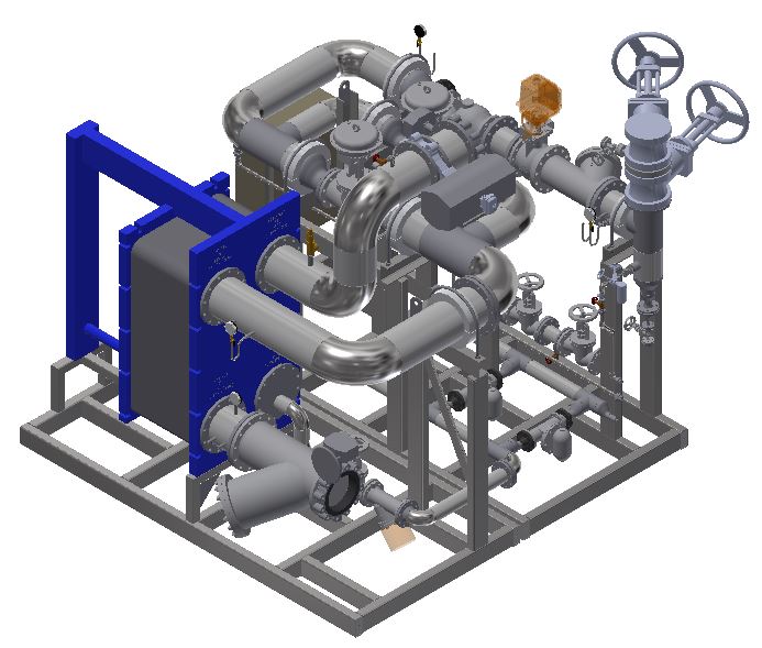 Plate heat exchanger SKid Package 3D design Gallery Image