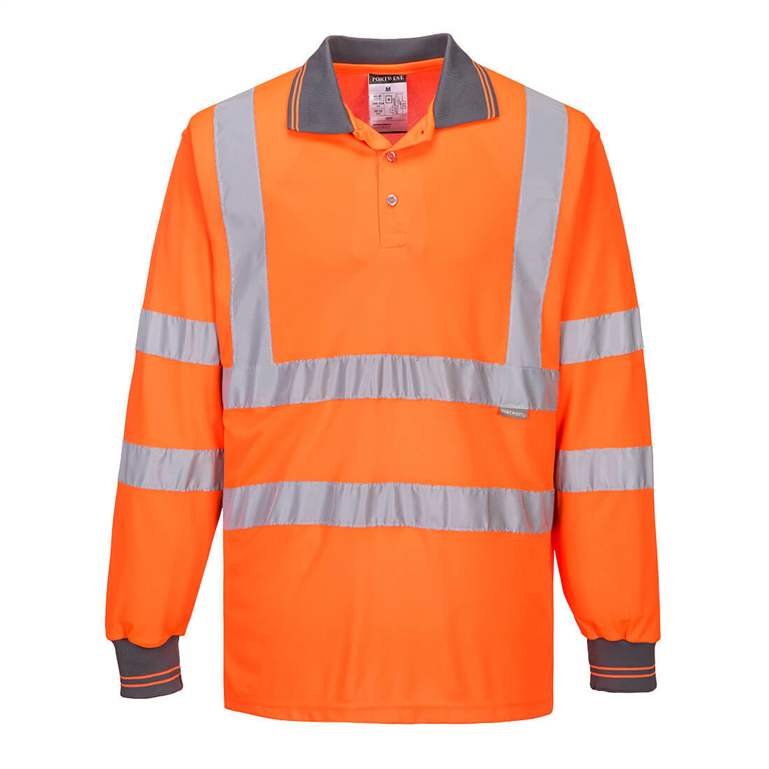 Hi Vis Polo Shirt long sleeve is certified EN ISO 20471 Class 3. Portwest S277 Gallery Image